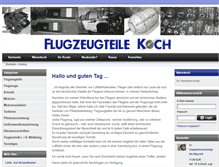 Tablet Screenshot of flugzeugteile-koch.de